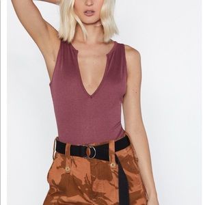 Nasty Gal wine bodysuit, size 4, NWT